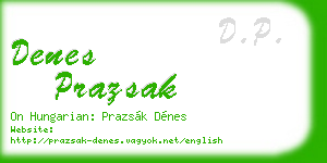 denes prazsak business card